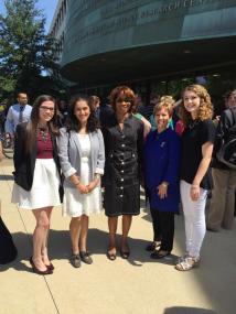 Dr. Terri Young, M.D., M.B.A, poses with Drack Lab members at MERS